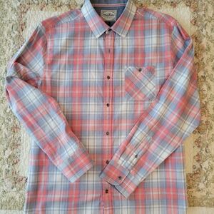 Flag & Anthem Red and Blue Plaid Shirt, Size Large